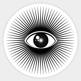 All seeing eye with rays of light Sticker